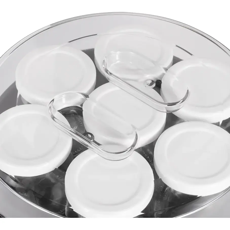 Maquina Fabricante De Yogurt 20w Raf R.14400 7 Cupos Color Plateado 4