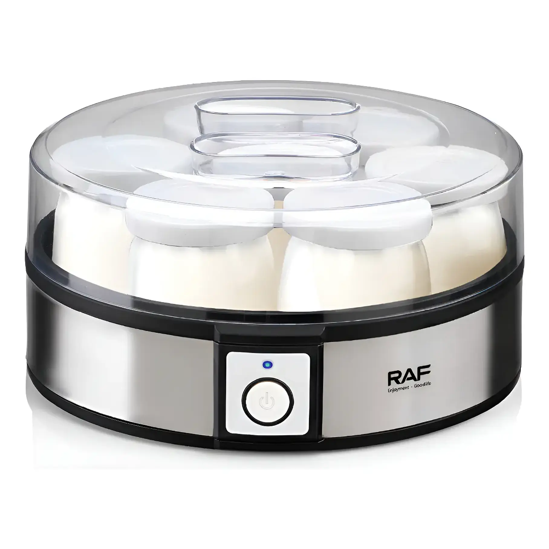 Maquina Fabricante De Yogurt 20w Raf R.14400 7 Cupos Color Plateado 1
