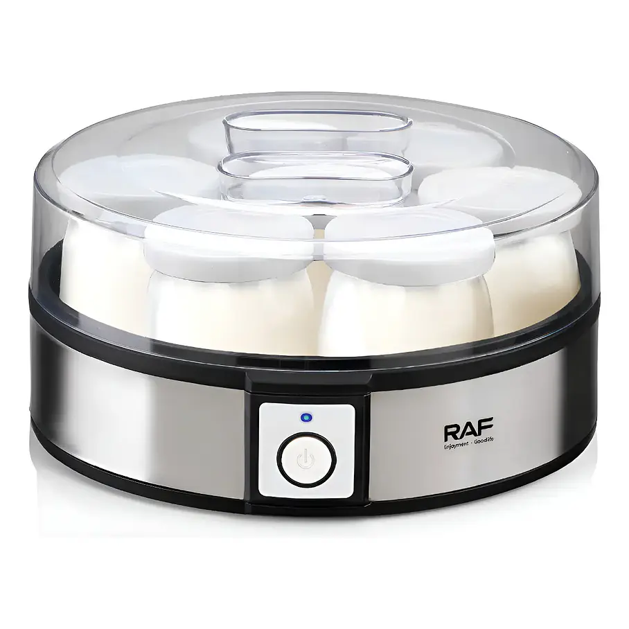 Maquina Fabricante De Yogurt 20w Raf R.14400 7 Cupos Color Plateado 1