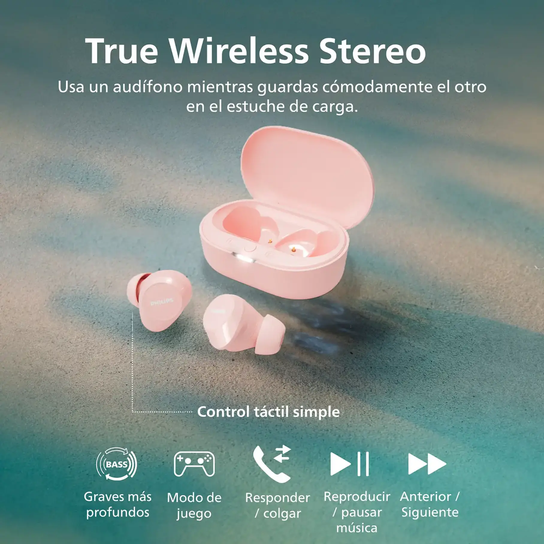 Audífonos True Wireless Bluetooth Philips Tat1209 Color Rosado 12