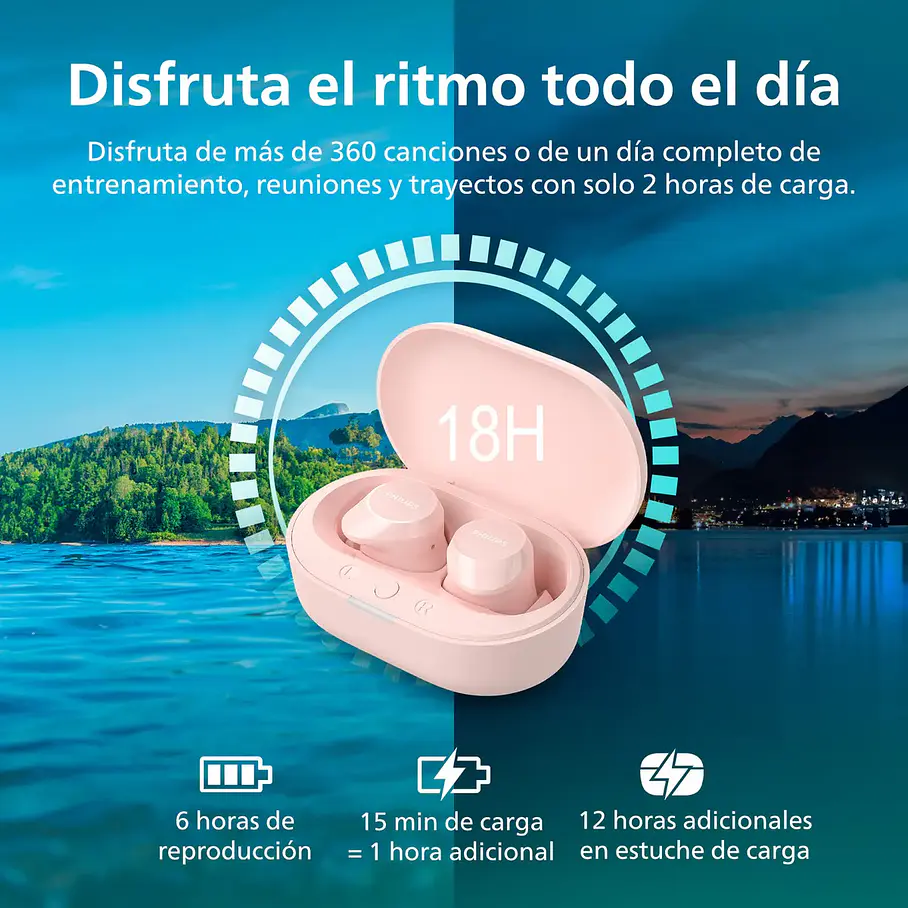 Audífonos True Wireless Bluetooth Philips Tat1209 Color Blanco 8