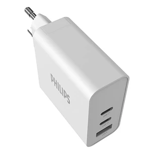 Cargador Philips Ultra Rápido Gan 65 W 2 Usb-c 1 Usb-a Color Blanco
