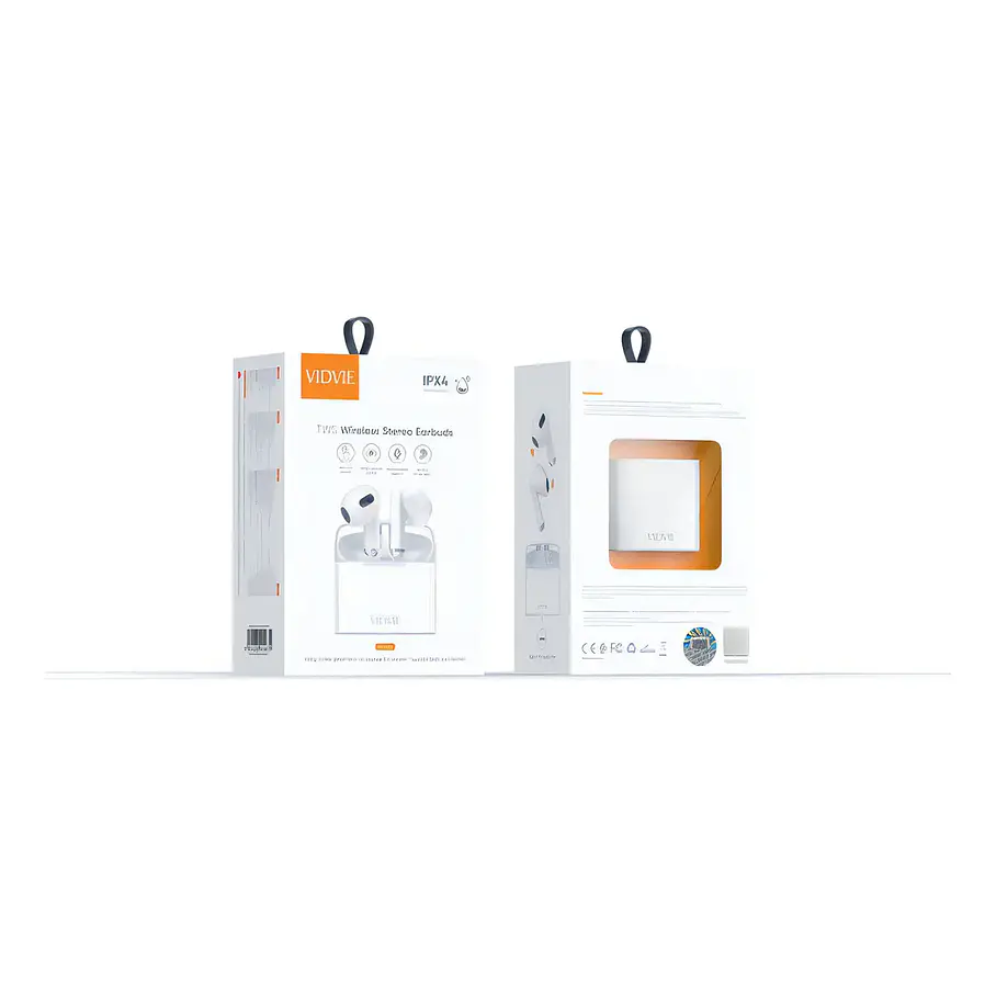Audifonos Bluetooth Vidvie Bt865 Color Blanco Stereo Tws 5