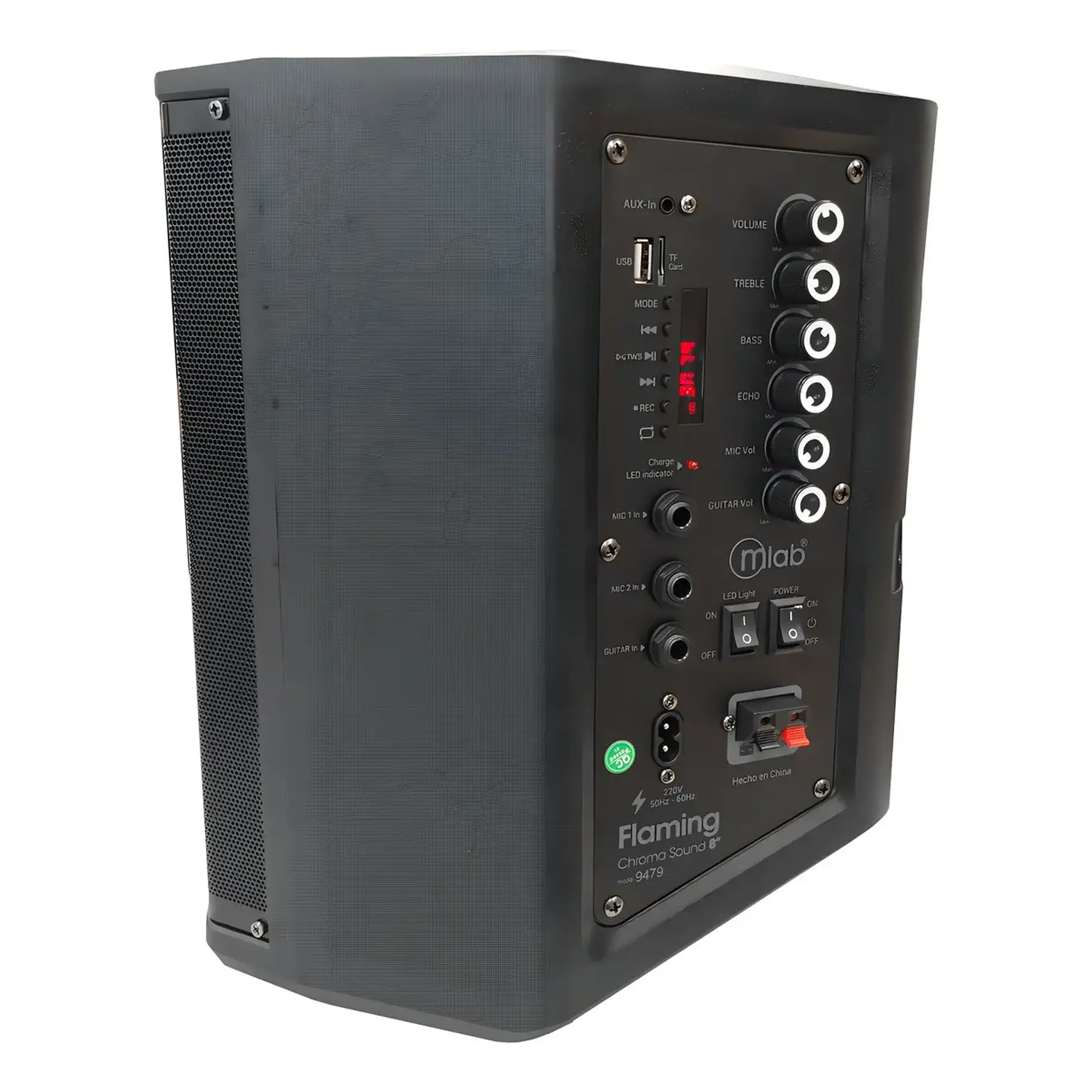 Parlante Karaoke Flaming Chroma Sound 8 Bt/40w Mlab 09479 Color Negro 2