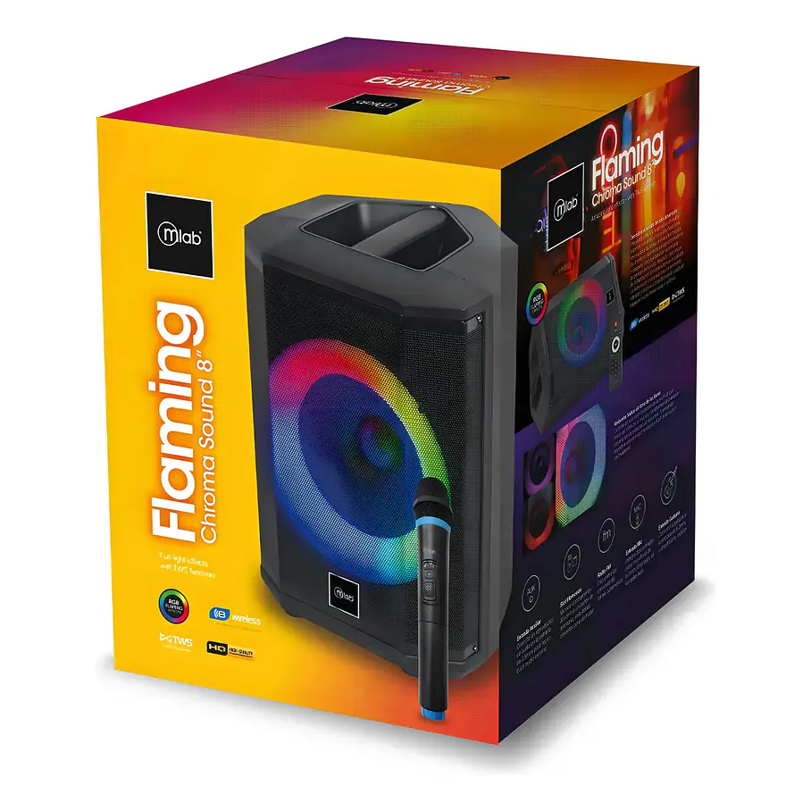 Parlante Karaoke Flaming Chroma Sound 8 Bt/40w Mlab 09479 Color Negro 7