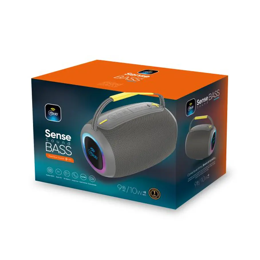 Parlante Portatil  Bluetooth  Sense Sound BASS  Black/Grey Real Bass Sound Conexion TWS. 6