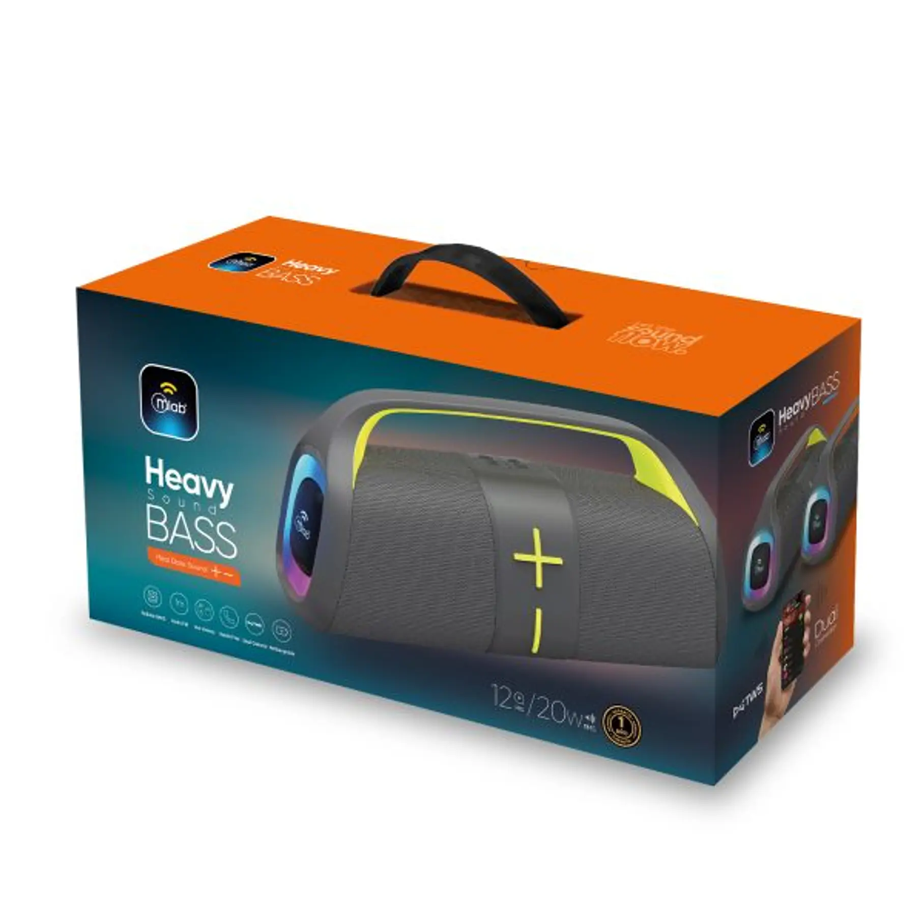 Parlante Portatil Heavy Sound BASS 120w Conexion TWS Alta Potencia. 1