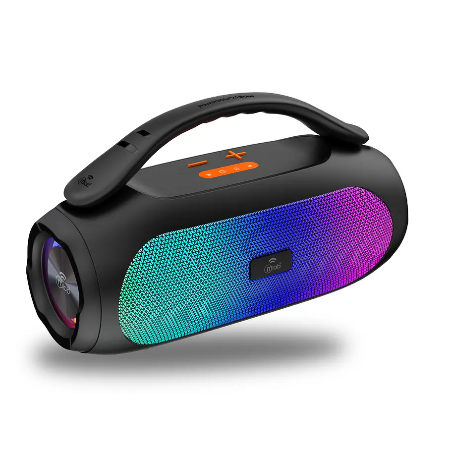 Parlante Portatil  – Power Sound Bass – Black Conexion TWS Bajo 30w Luces RGB MLAB 6