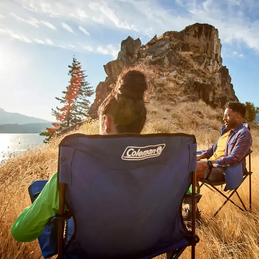 Silla Plegable Cooler Quad Coleman® Azul Silla Camping Resistente  7