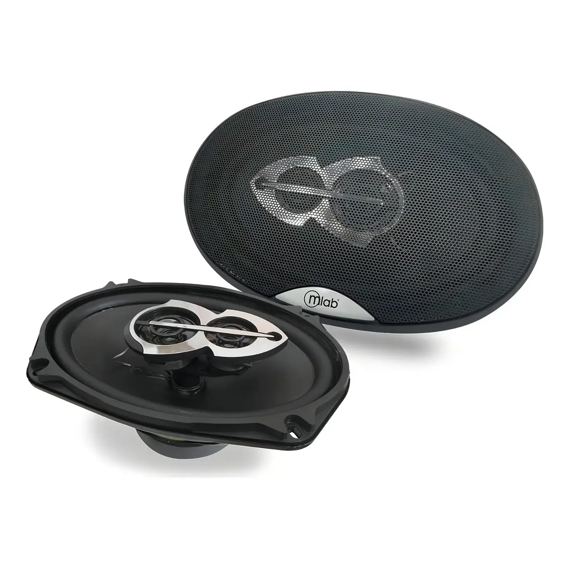 Parlantes Componentes Para Auto Ovaladas 250w Mlab Color Negro 2
