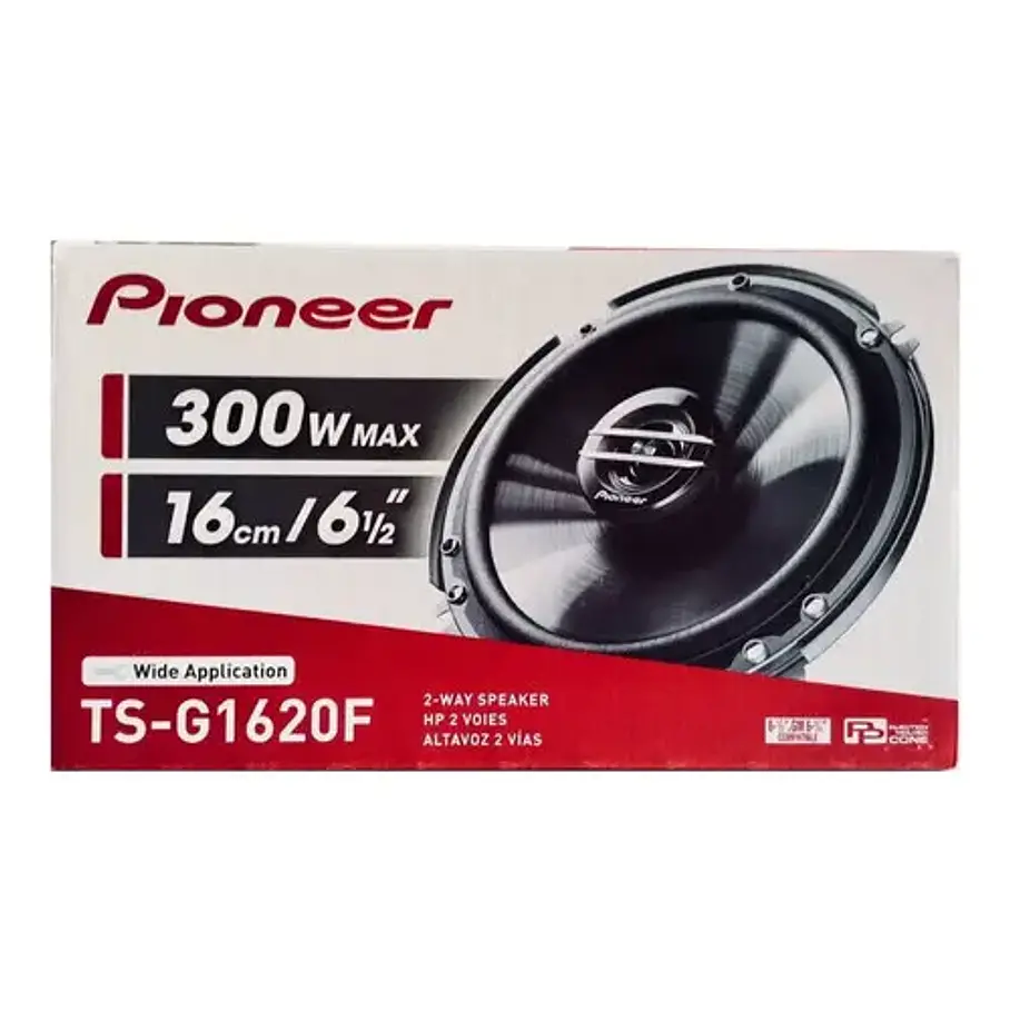 Bocinas Para Auto 6 1/2 PuLG 300w 2 Vías Ts-g1620f Pioneer Color Negro 6
