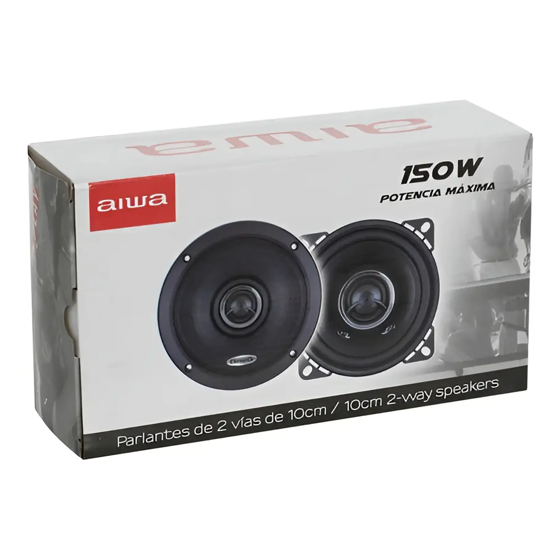 Parlantes Para Auto 10cm 2 Vías 150 Watts Aiwa Aws-1065p Color Negro 2
