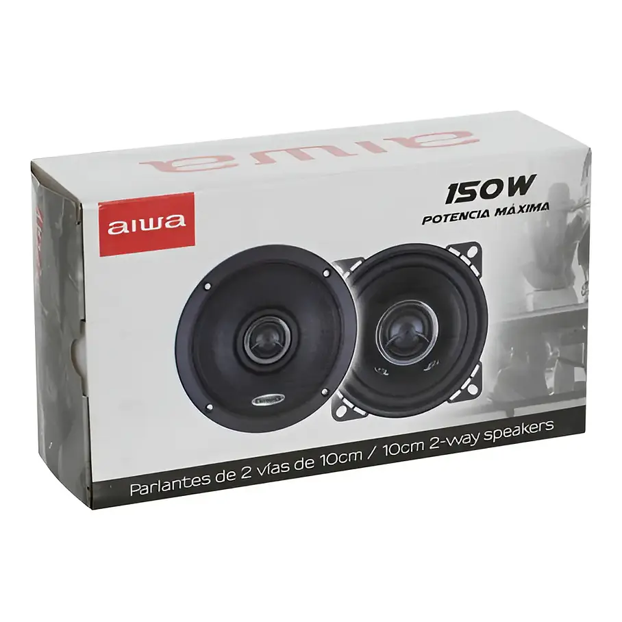 Parlantes Para Auto 10cm 2 Vías 150 Watts Aiwa Aws-1065p Color Negro 2