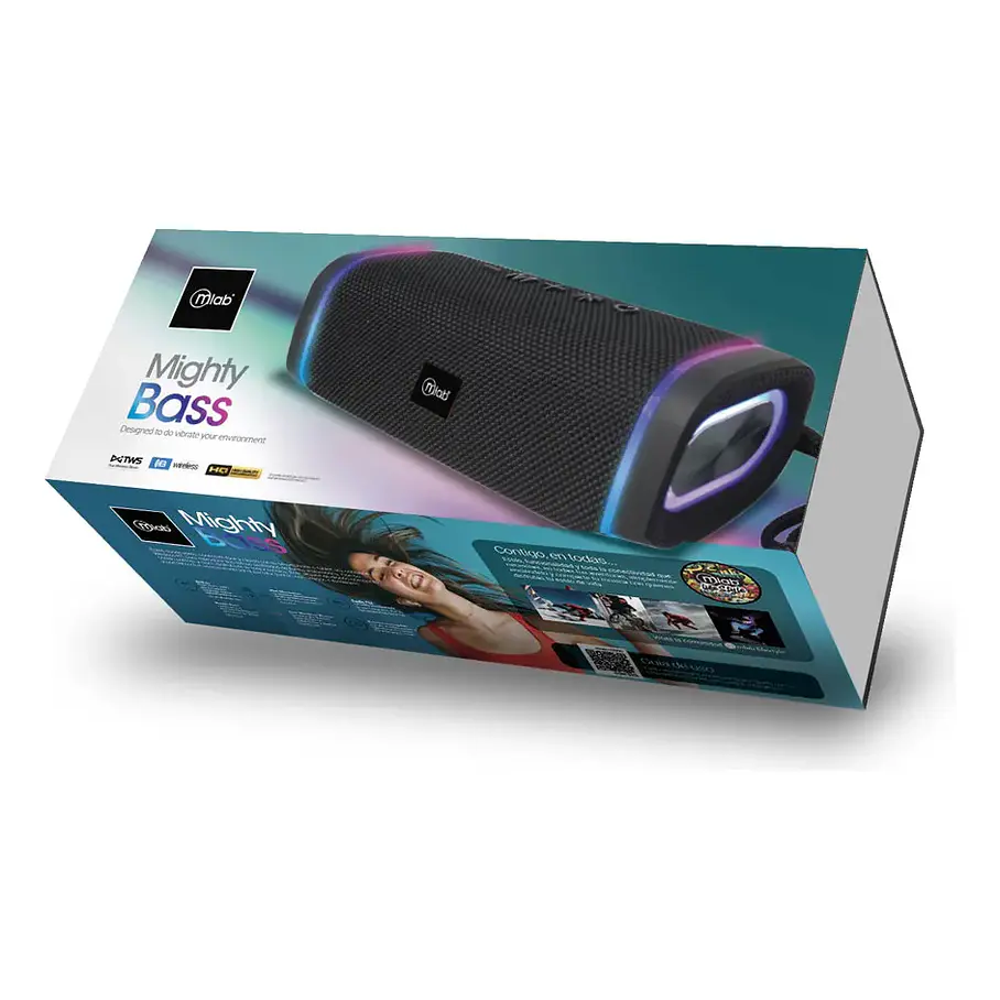 Parlante Mlab Mighty Bass 9300 Tws Bluetooth Fm Usb Tf Negro 1