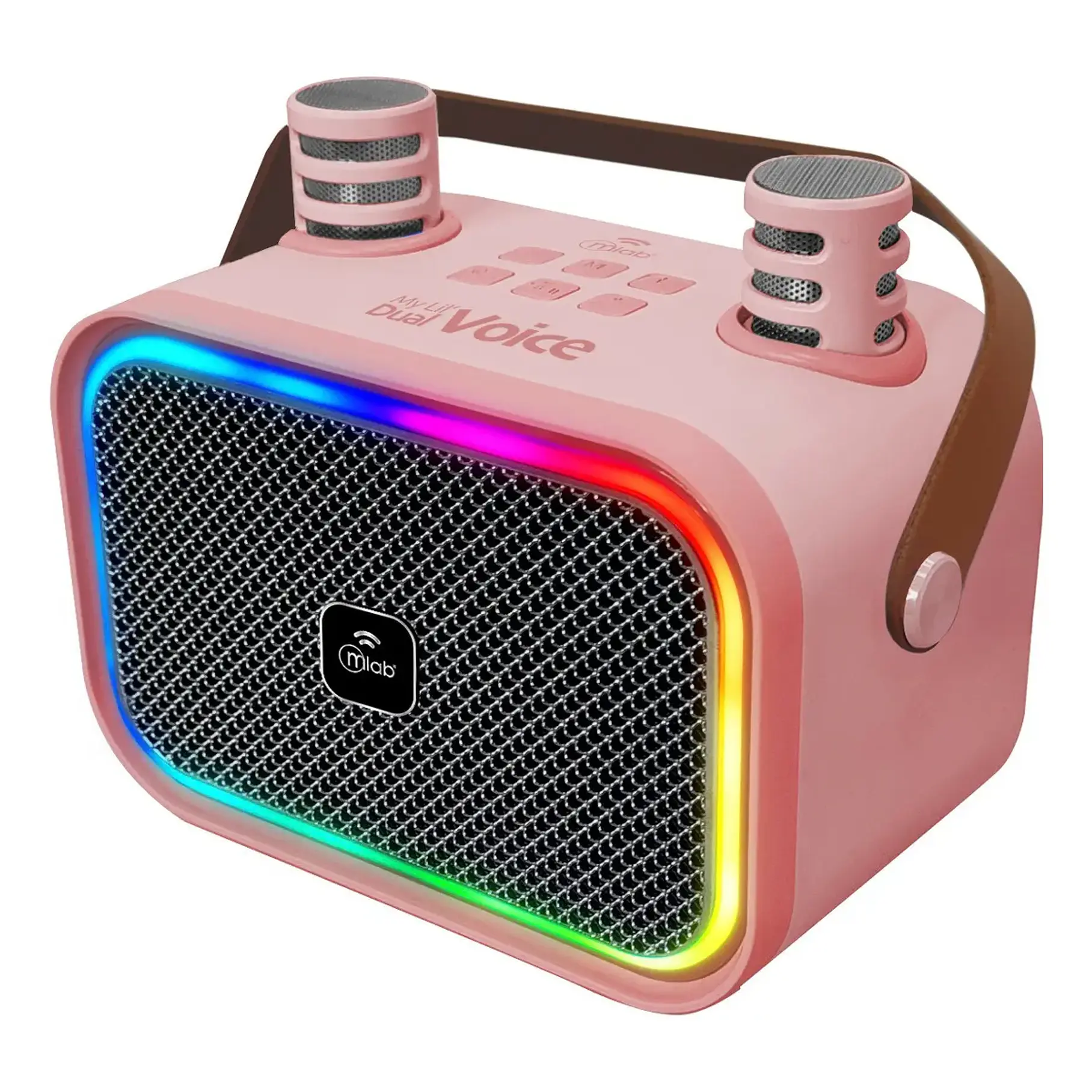 Parlante Mlab My Lil' Dual Voice Colores Rosa Blanco Morado Parlante De Diversion Karaoke Cambio De Voces. 1