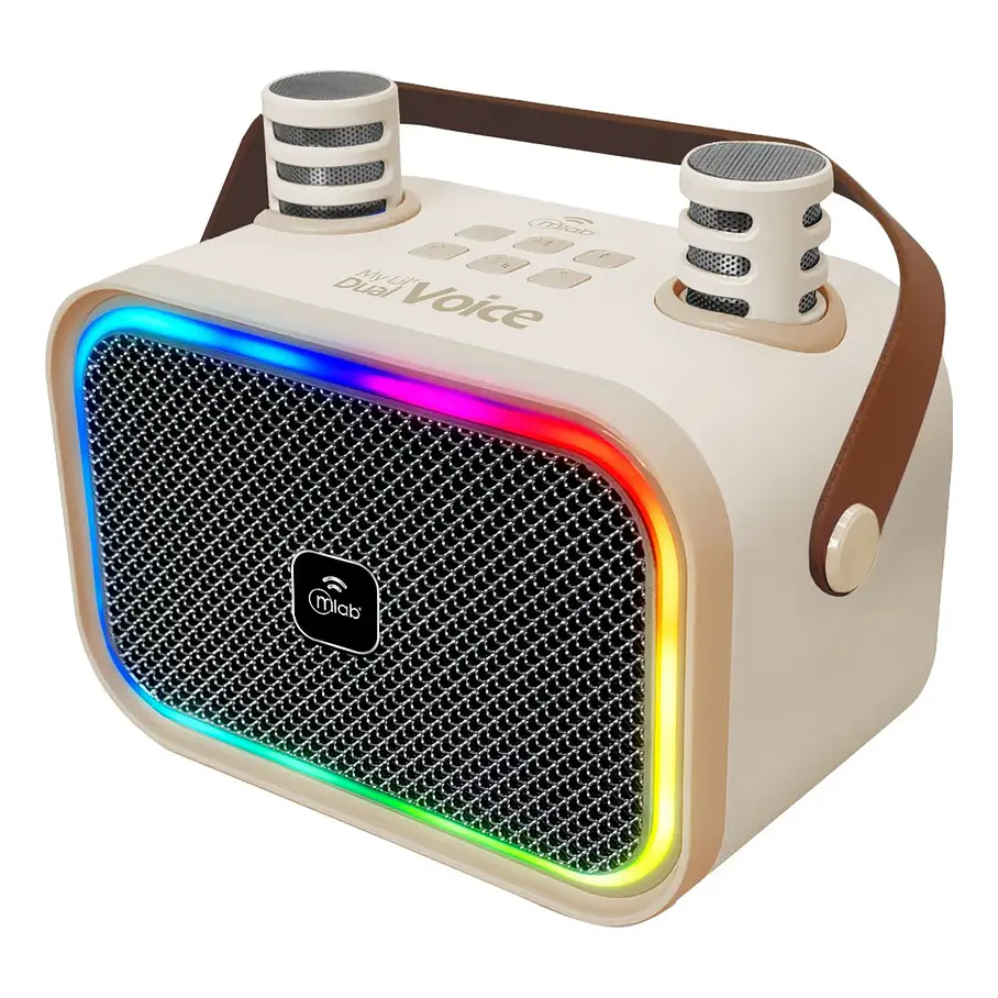 Parlante Mlab My Lil' Dual Voice Colores Rosa Blanco Morado Parlante De Diversion Karaoke Cambio De Voces. 2