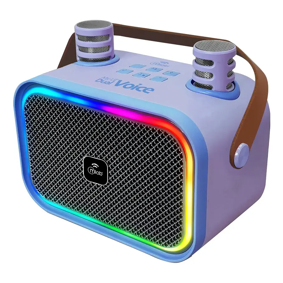 Parlante Mlab My Lil' Dual Voice Colores Rosa Blanco Morado Parlante De Diversion Karaoke Cambio De Voces. 3