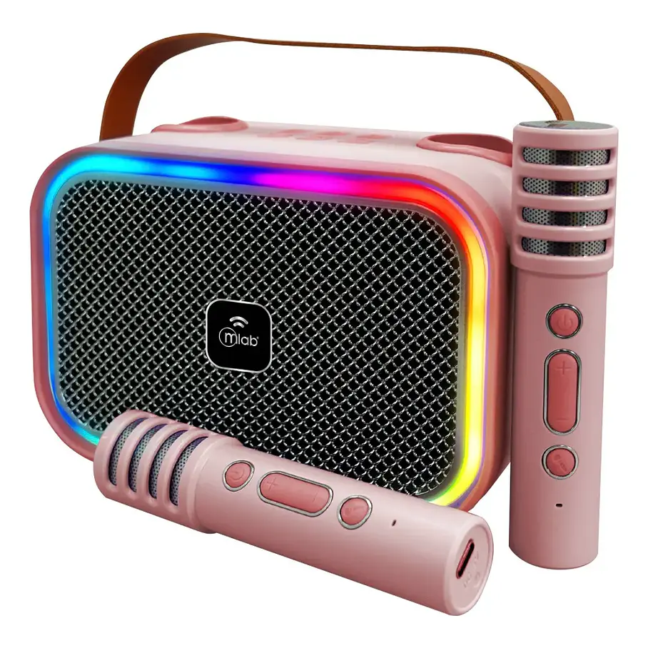 Parlante Mlab My Lil' Dual Voice Colores Rosa Blanco Morado Parlante De Diversion Karaoke Cambio De Voces. 6