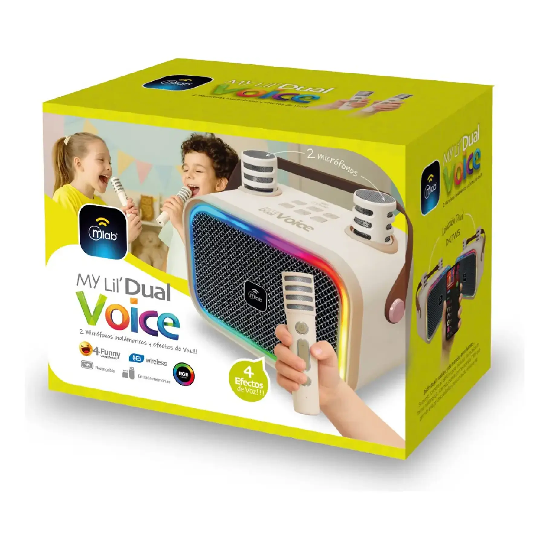 Parlante Mlab My Lil' Dual Voice Colores Rosa Blanco Morado Parlante De Diversion Karaoke Cambio De Voces. 7