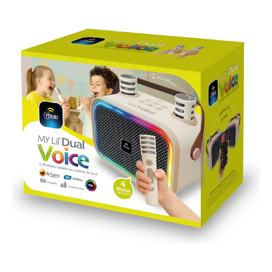 Parlante Mlab My Lil' Dual Voice Colores Rosa Blanco Morado Parlante De Diversion Karaoke Cambio De Voces. 7