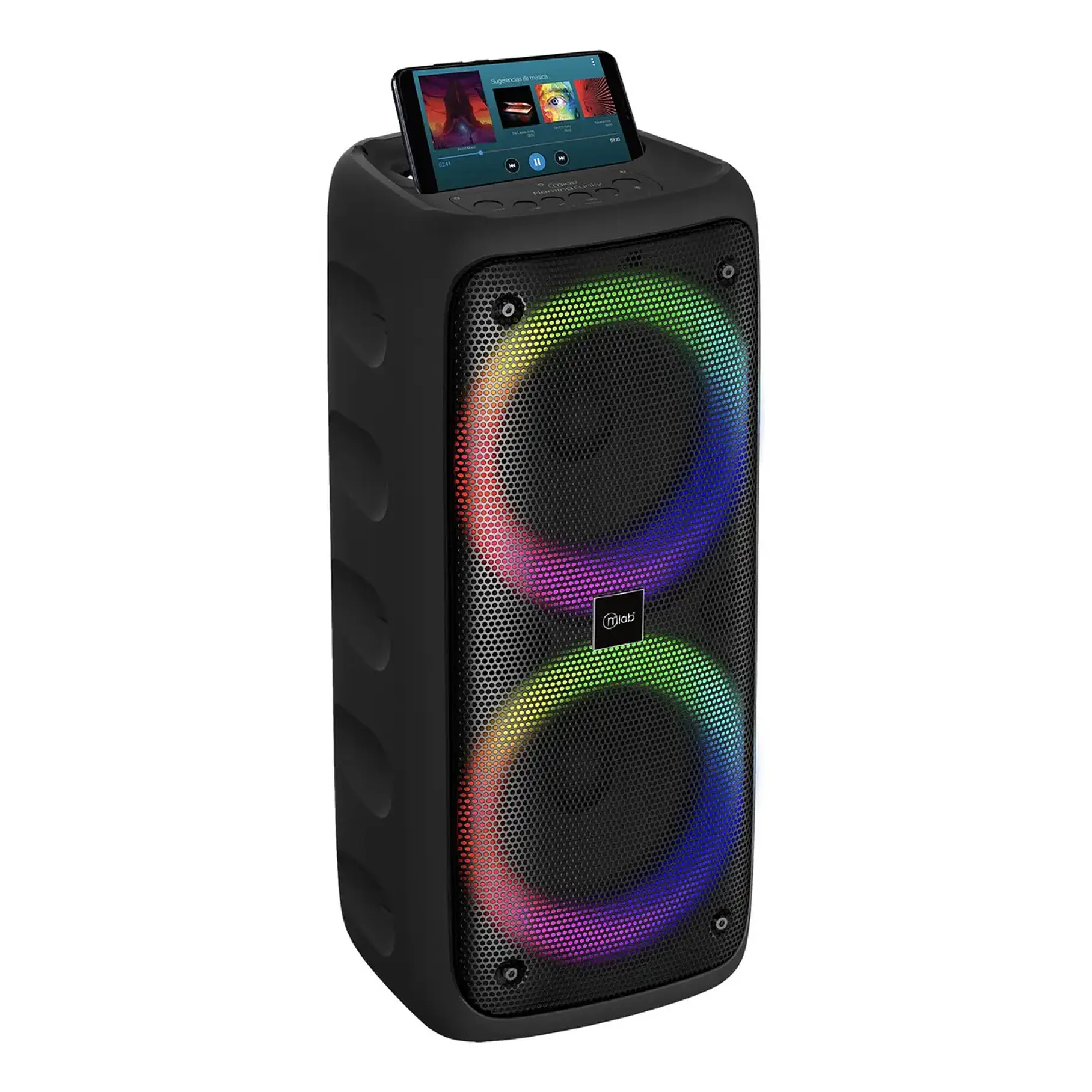 Parlante Tws Flaming Funky Mlab - 9308 Color Negro Dance Colorfeel Conexion TWS Parlante  3