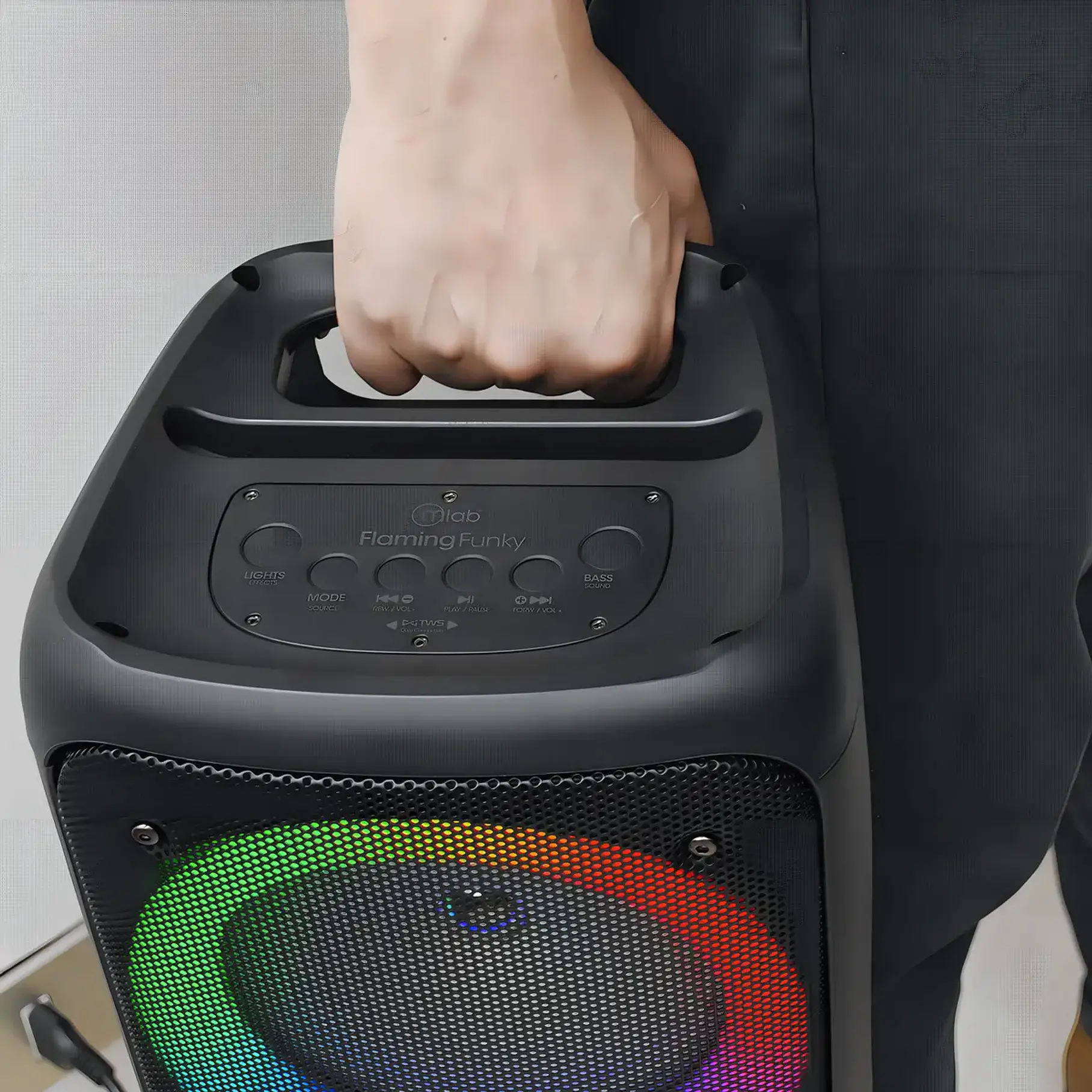 Parlante Tws Flaming Funky Mlab - 9308 Color Negro Dance Colorfeel Conexion TWS Parlante  6