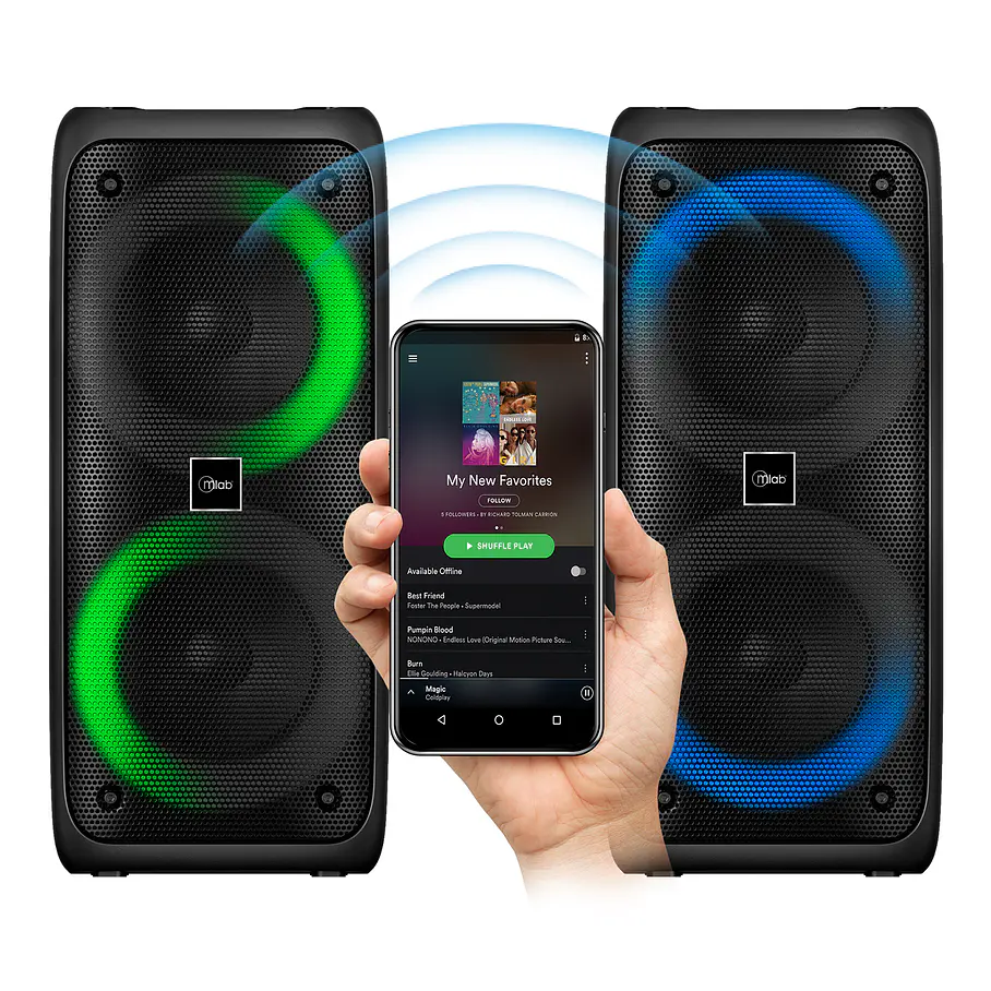 Parlante Tws Flaming Funky Mlab - 9308 Color Negro Dance Colorfeel Conexion TWS Parlante  7