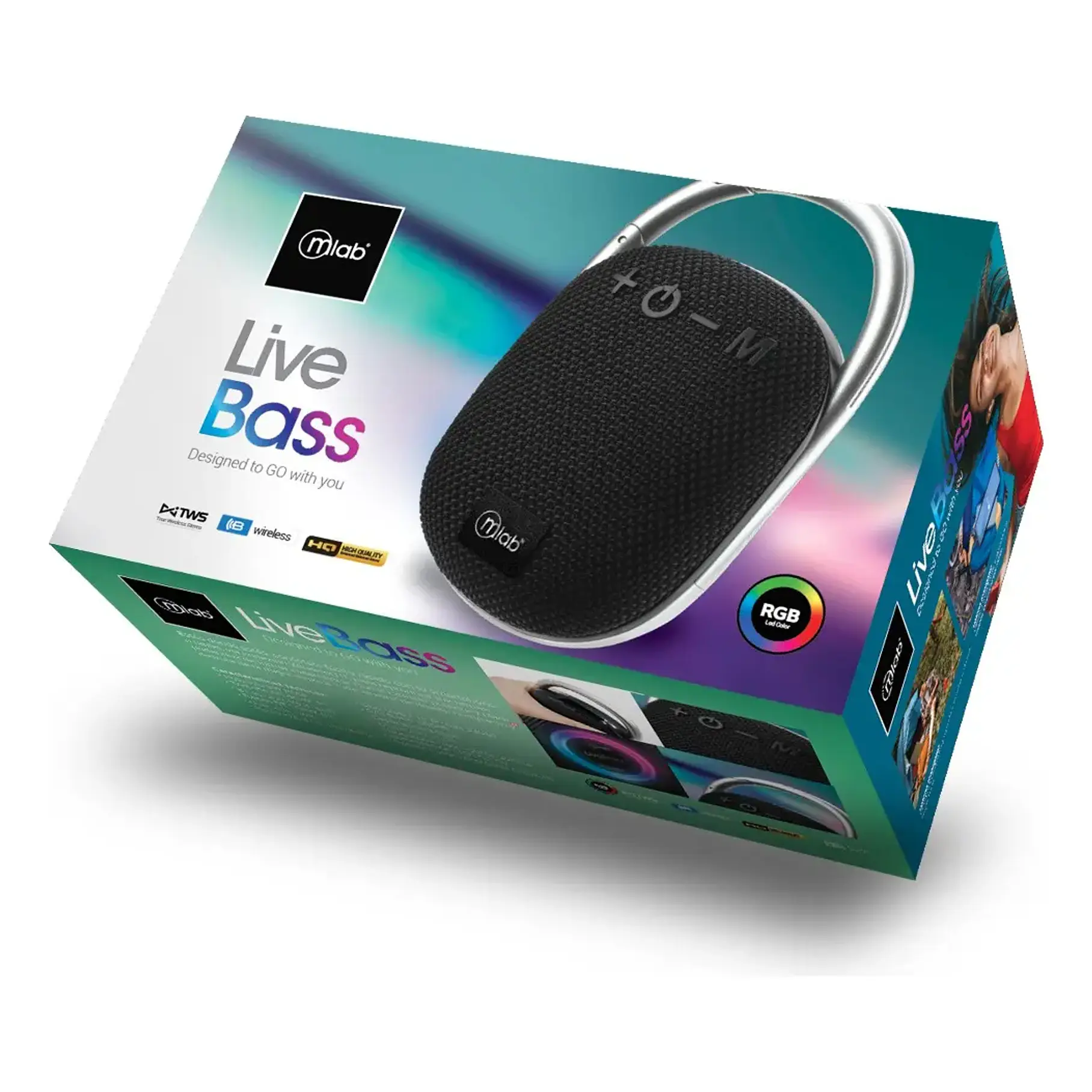 Parlante Portatil Tws Live Bass Mlab 09298 Color Negro Con Gancho 1
