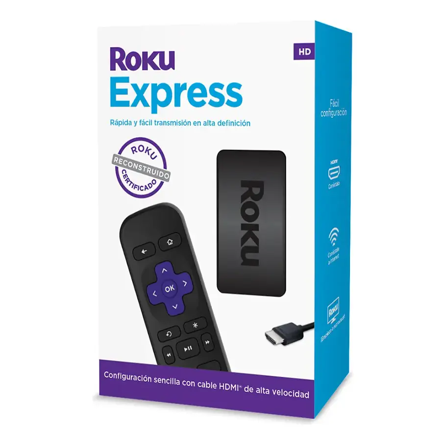 Roku Express HD Reacondicionado Alta Velocidad Streaming  1