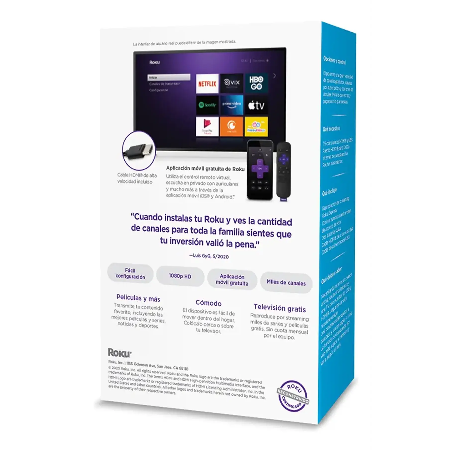 Roku Express HD Reacondicionado Alta Velocidad Streaming  2