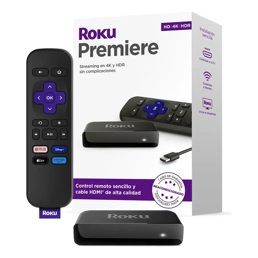 Roku Premiere 4k HDR Alta Calidad HDMI Reacondicionado  1
