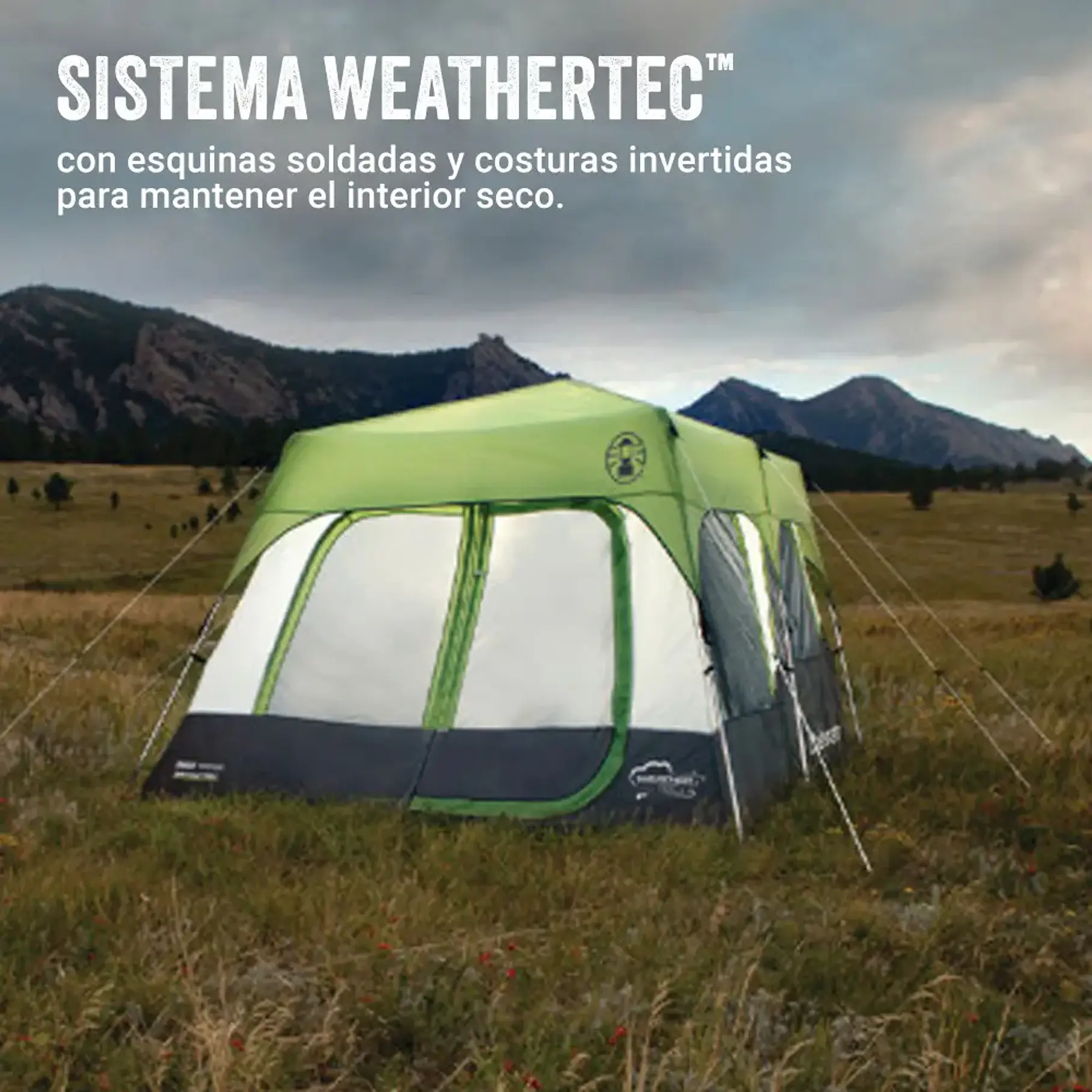 Carpa Cabina Coleman® Instant Para 10 Personas Verde Camping Aventura Alta Calidad 2