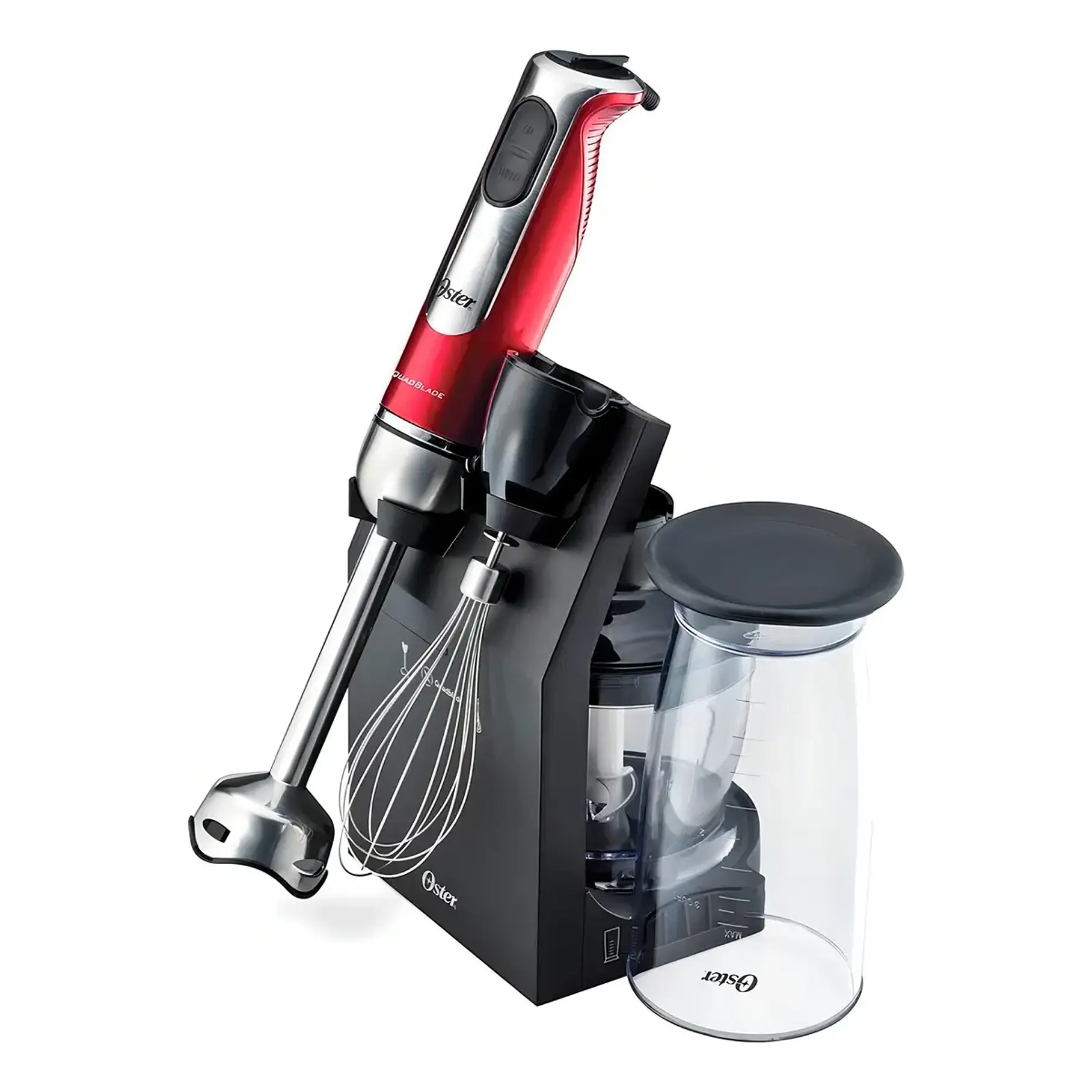 Batidora de inmersión Oster Quadriblade High Power 2801 FPSTHB2801 roja 800W. 3