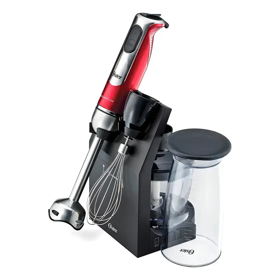 Batidora de inmersión Oster Quadriblade High Power 2801 FPSTHB2801 roja 800W. 3