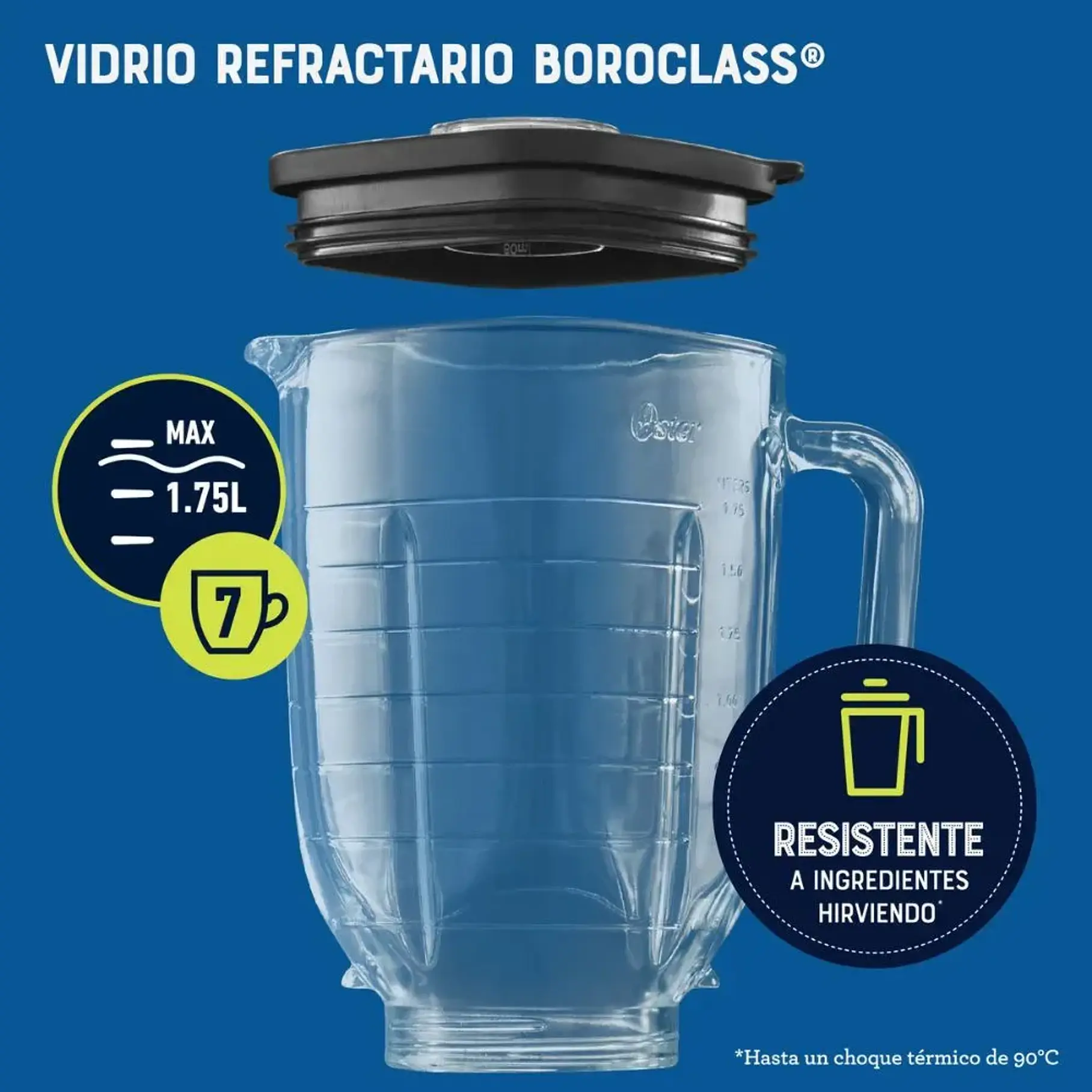 Licuadora Oster Osterizer Max 1.75 Lts Plateado BLSTPB-RGR Super Potencia 1500w. 8