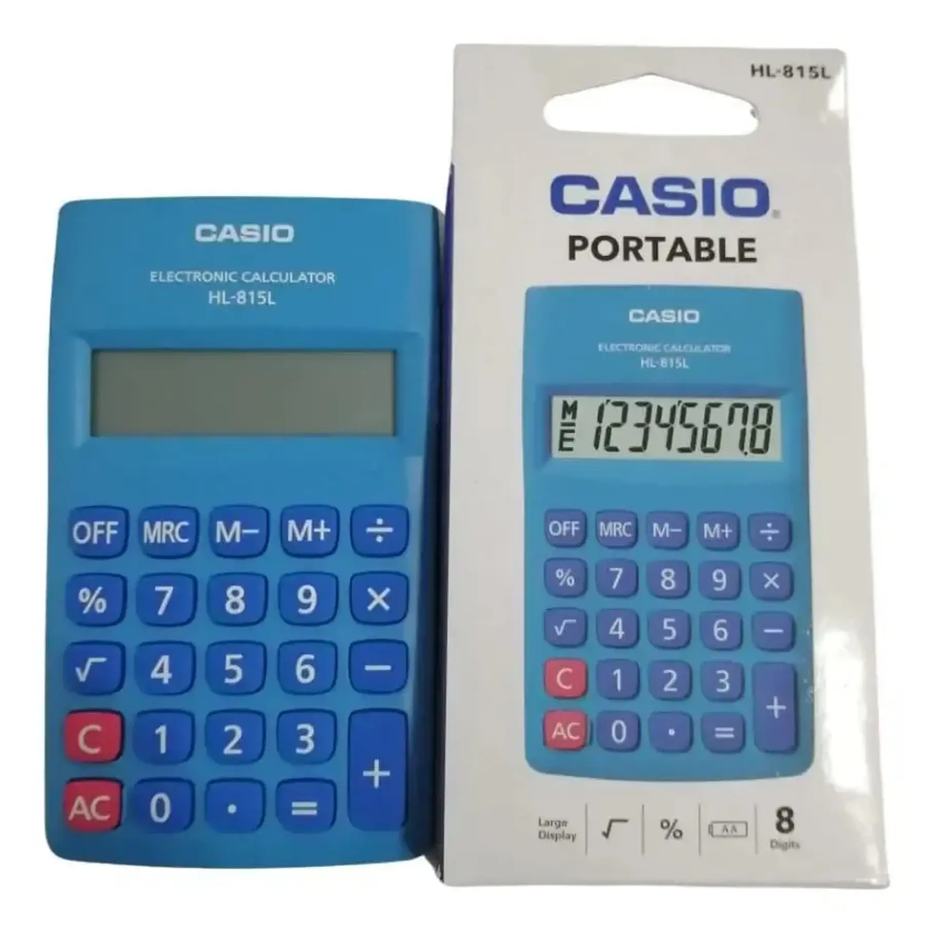 Calculadora Casio 8 Digitos Hl-815L Color Azul Mini 4