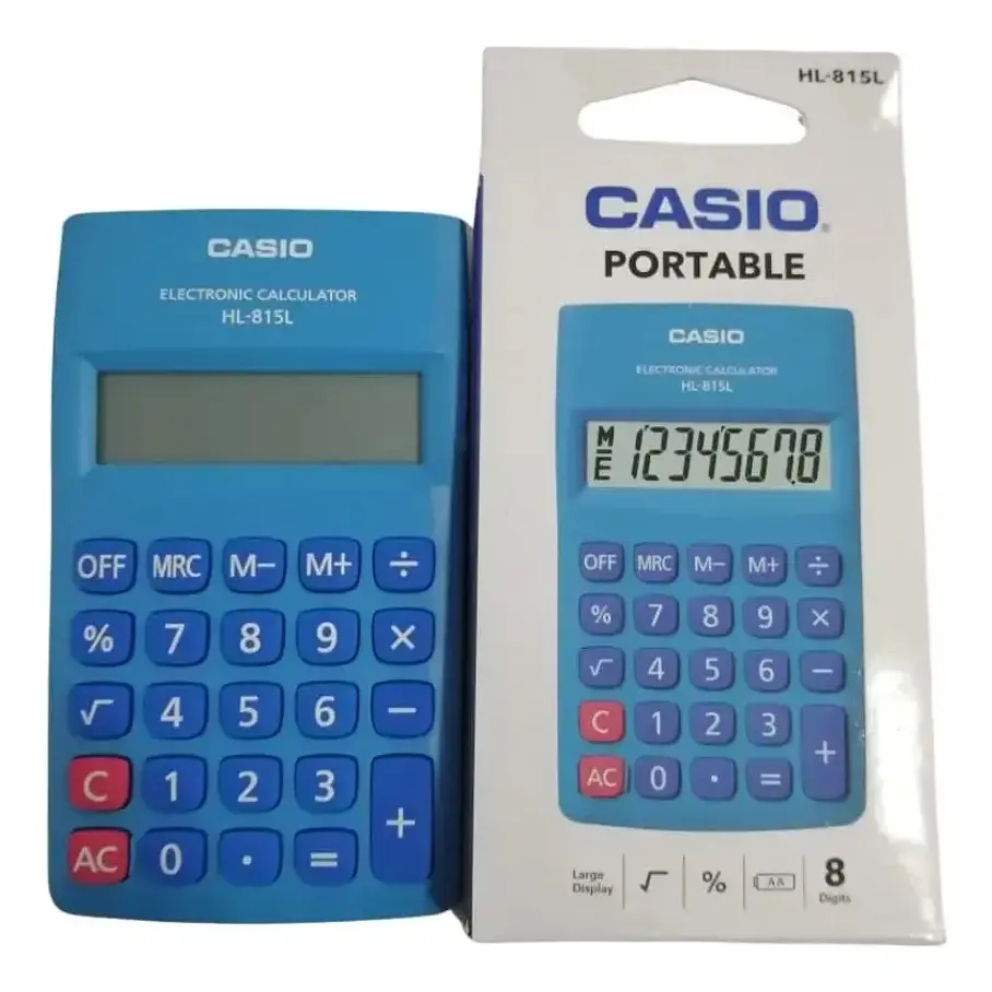 Calculadora Casio 8 Digitos Hl-815L Color Azul Mini 4