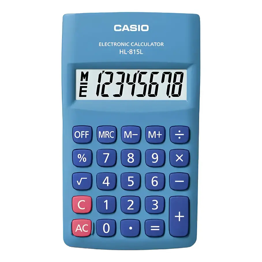 Calculadora Casio 8 Digitos Hl-815L Color Azul Mini 1