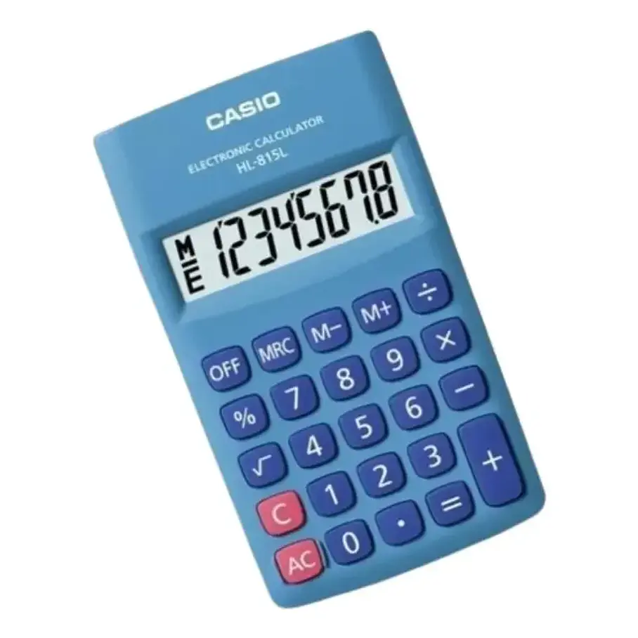 Calculadora Casio 8 Digitos Hl-815L Color Azul Mini 2