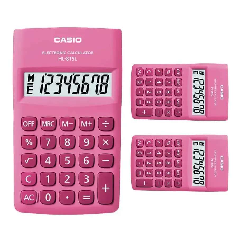 Calculadora Casio 8 Digitos Hl-815L Color Rosada Mini 2