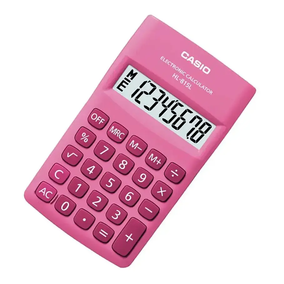 Calculadora Casio 8 Digitos Hl-815L Color Rosada Mini 3