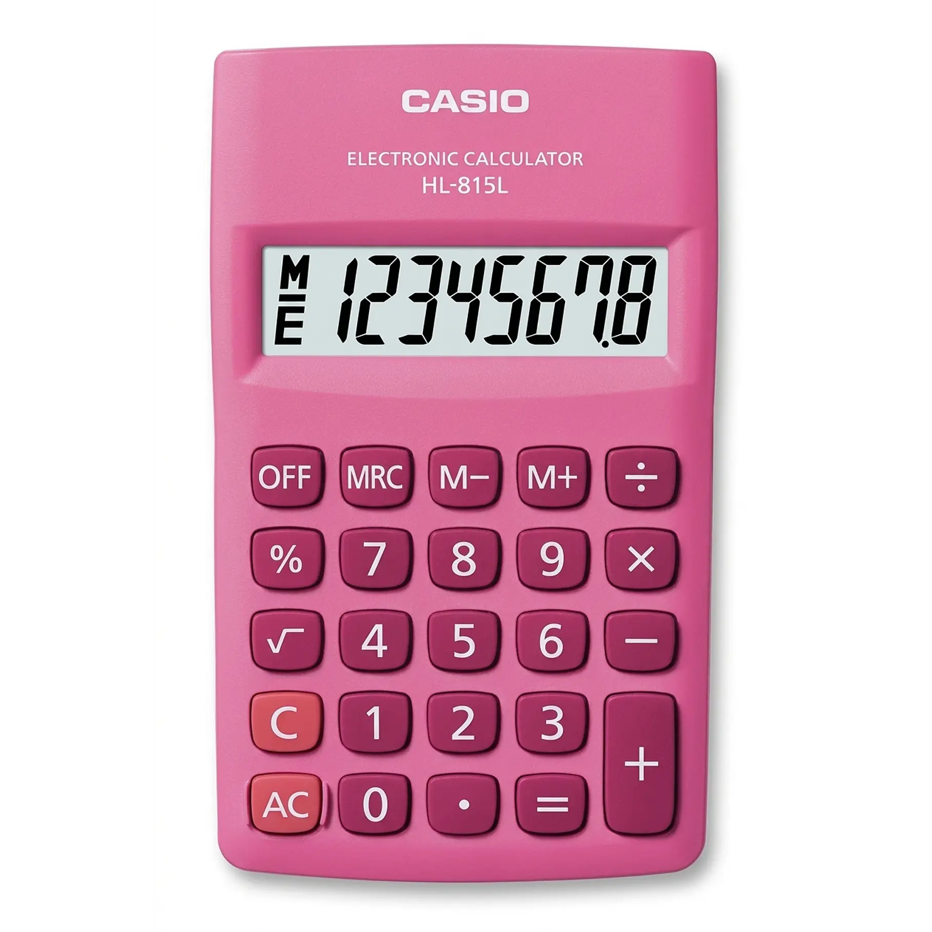 Calculadora Casio 8 Digitos Hl-815L Color Rosada Mini 1