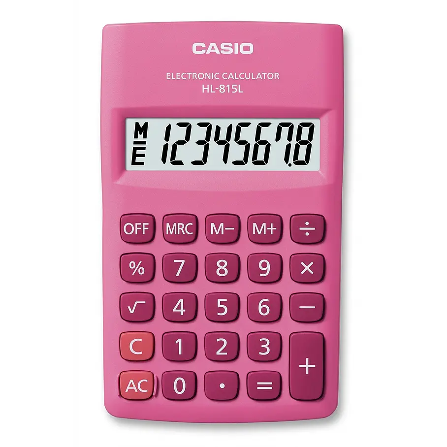 Calculadora Casio 8 Digitos Hl-815L Color Rosada Mini 1