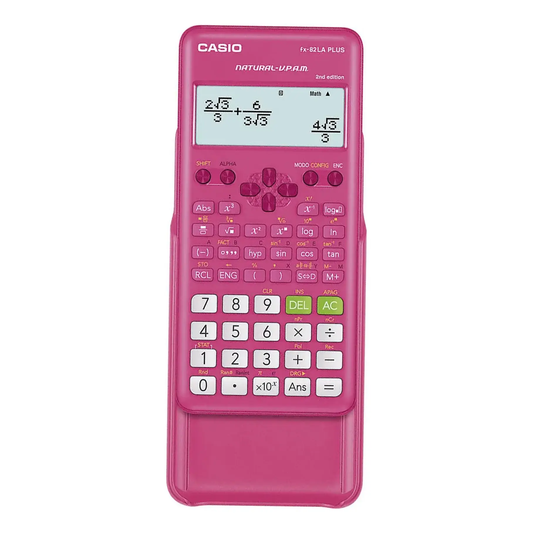 Calculadora científica Casio FX-82LA Plus Colores Negro Rosado Azul. 9