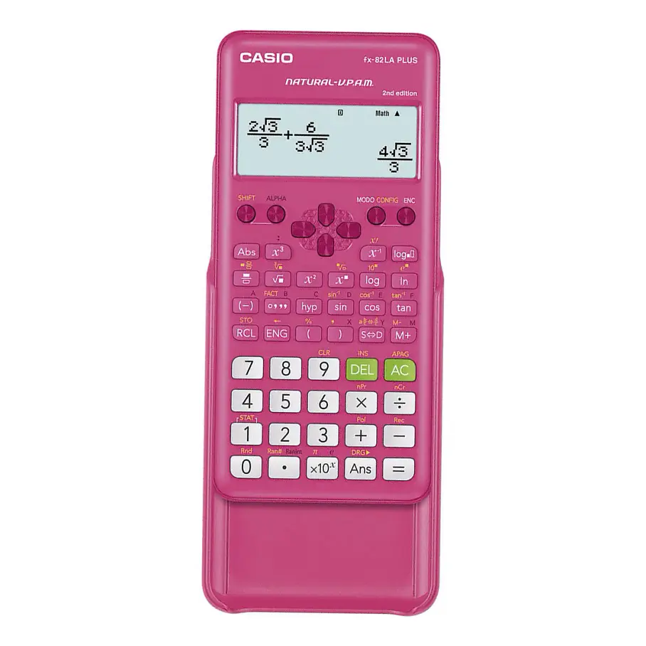 Calculadora científica Casio FX-82LA Plus Colores Negro Rosado Azul. 9