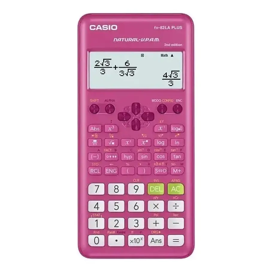 Calculadora científica Casio FX-82LA Plus Colores Negro Rosado Azul. 10