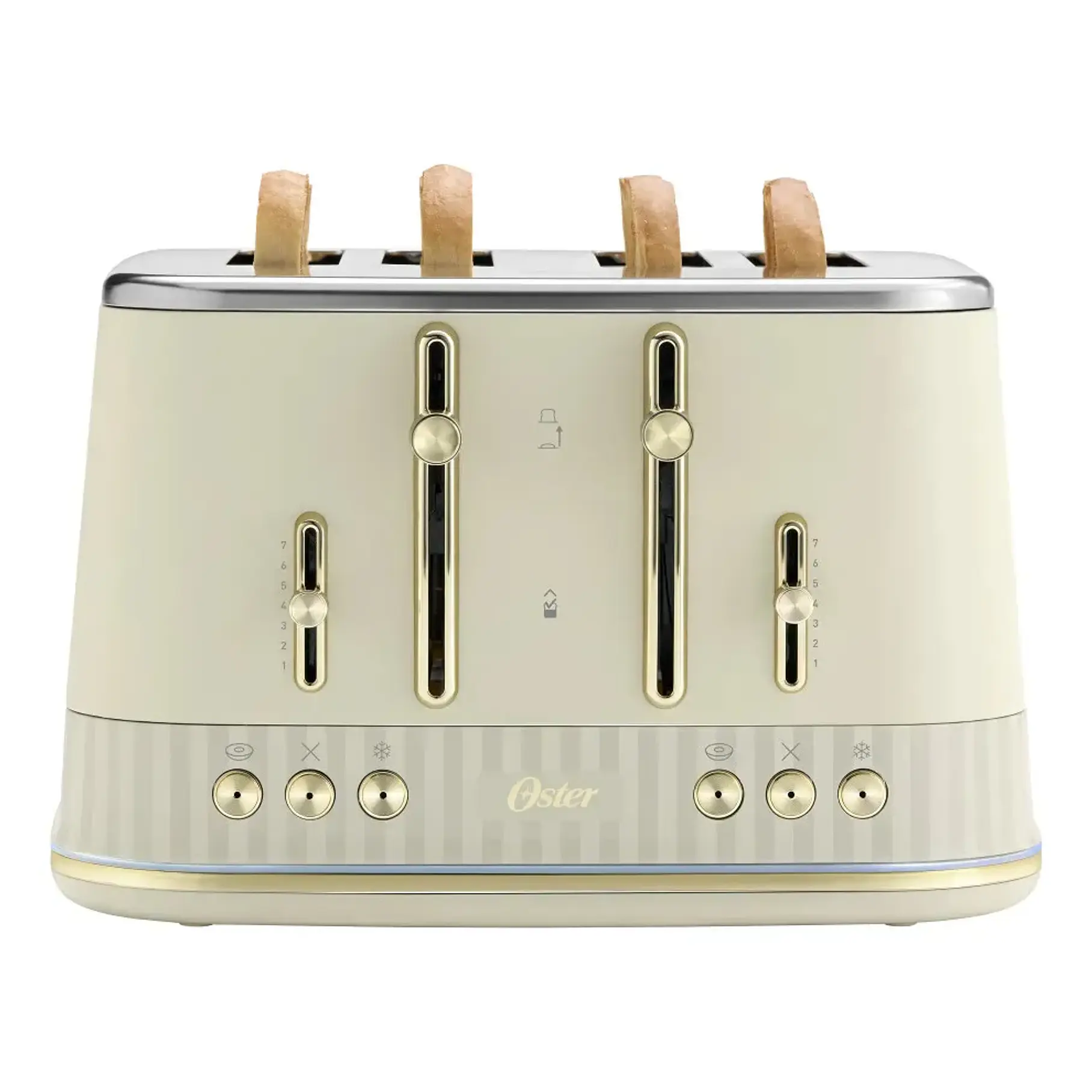 Tostador De Pan Premium Oster 4 Rebanadas Tsstmnom4s-052 Color Blanco Crema. 1