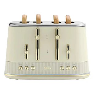 Tostador De Pan Premium Oster 4 Rebanadas Tsstmnom4s-052 Color Blanco Crema.