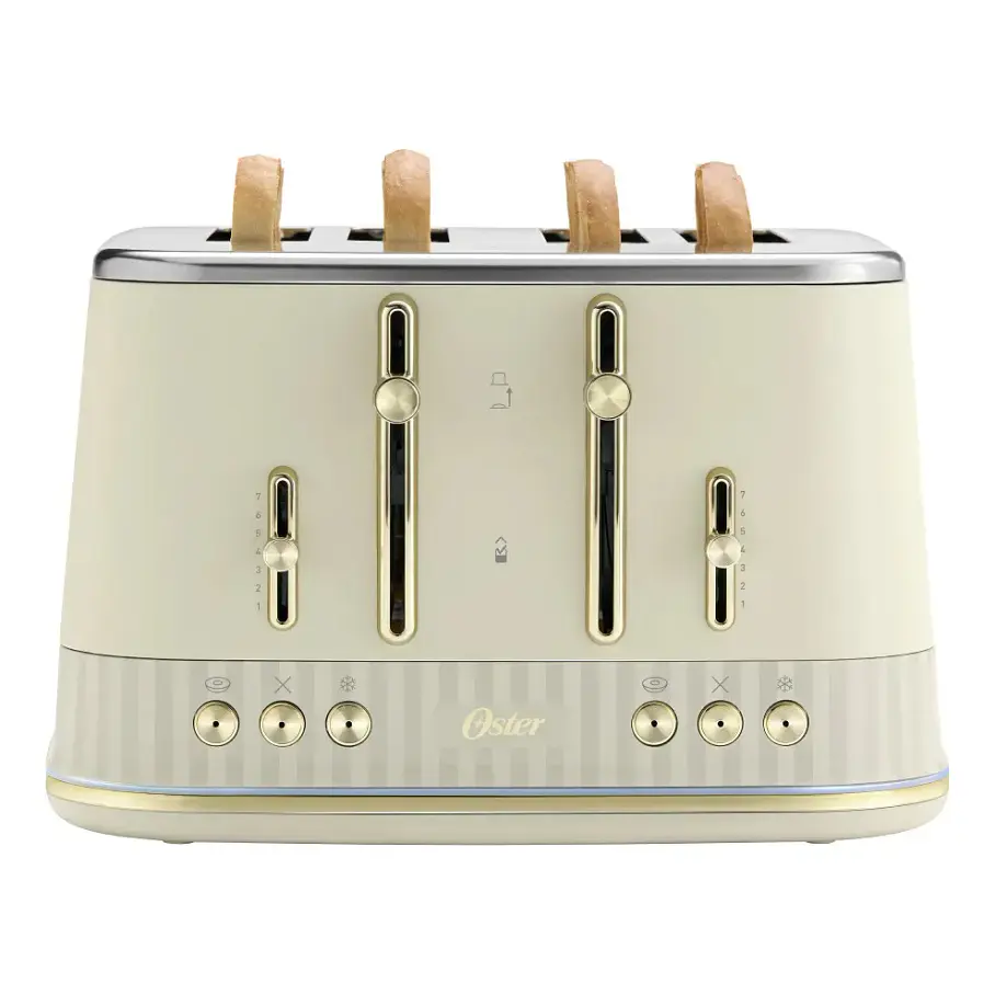 Tostador De Pan Premium Oster 4 Rebanadas Tsstmnom4s-052 Color Blanco Crema. 1