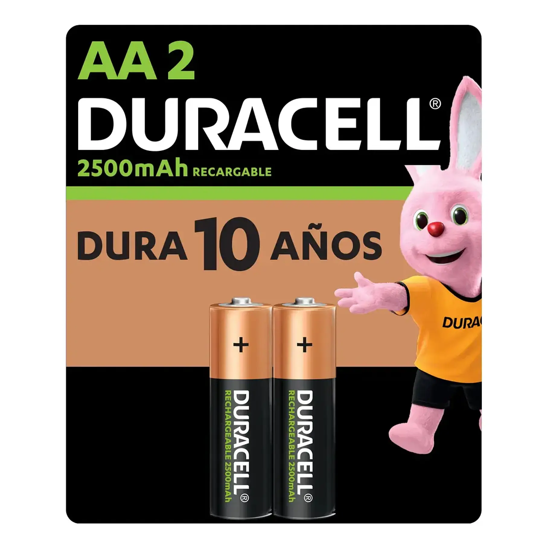 Pila Duracell Recargable AA (2 Pilas De 2500mah Doble A). 1